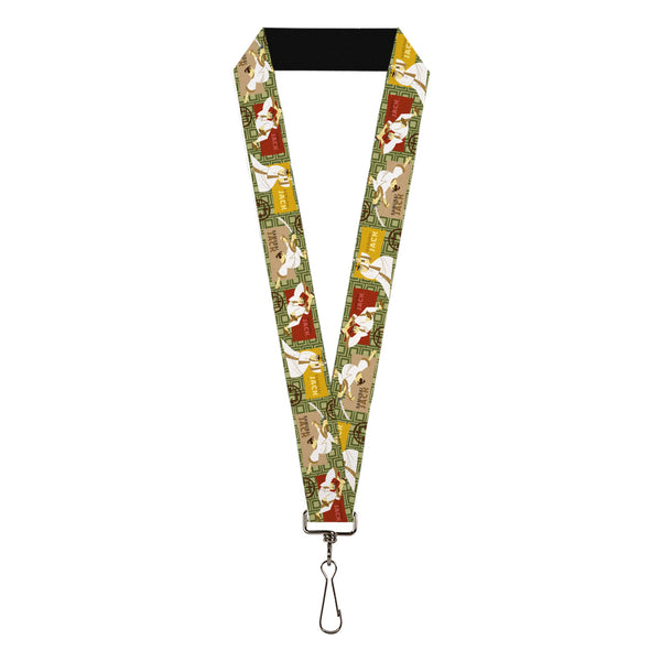 Buckle-Down Lanyard - 1.0" - SAMURAI JACK Title Logo and Action Pose Scenes Greens/Brown