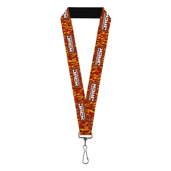 Buckle-Down Lanyard - 1.0" - SAMURAI JACK Title Logo and Dragon Flames Reds/Orange/White