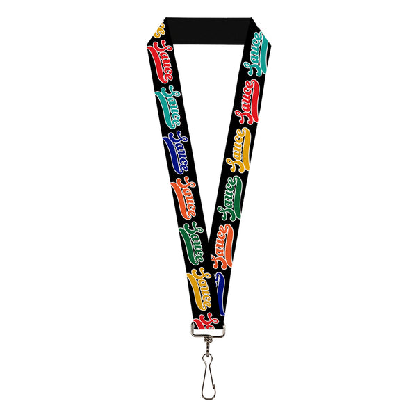 Buckle-Down Lanyard - 1.0" - SAUCE Baseball Script Black/Multi Color
