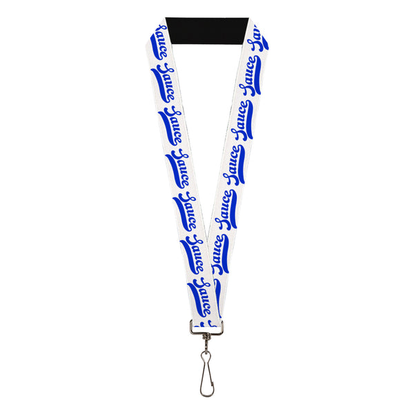 Buckle-Down Lanyard - 1.0" - SAUCE Baseball Script White/Blue