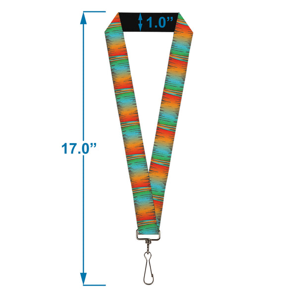 Buckle-Down Lanyard - 1.0" - Scribble Zarape Fade Brown/Multi Color
