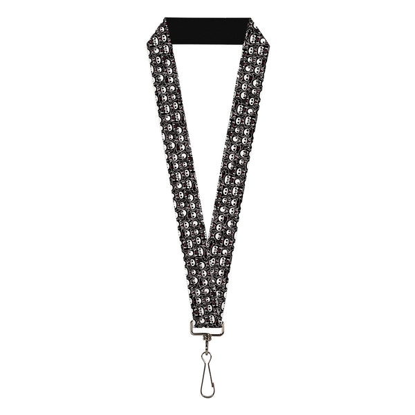 Buckle-Down Lanyard - 1.0" - Skelanimals Animal Poses Stacked Black/White/Red
