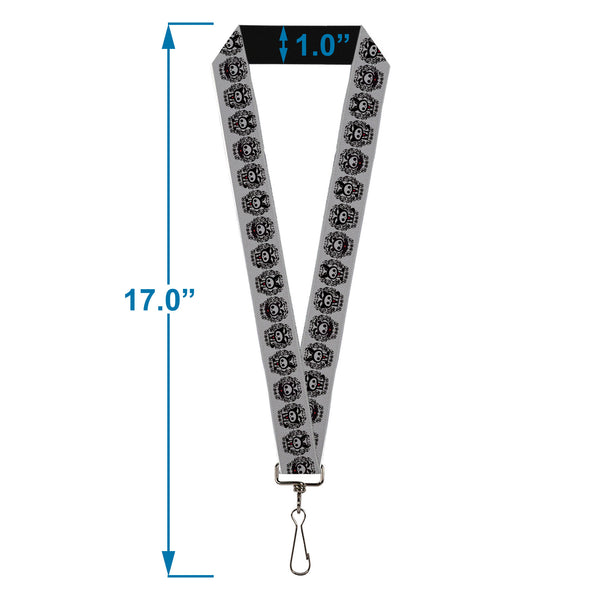 Buckle-Down Lanyard - 1.0" - Skelanimals Diego Jack Kits Portraits Gray/Black