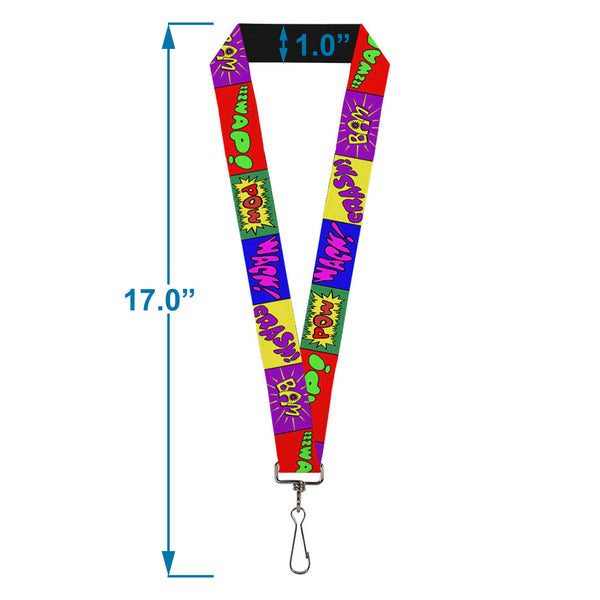 Buckle-Down Lanyard - 1.0" - Sound Effect Blocks Multi Color