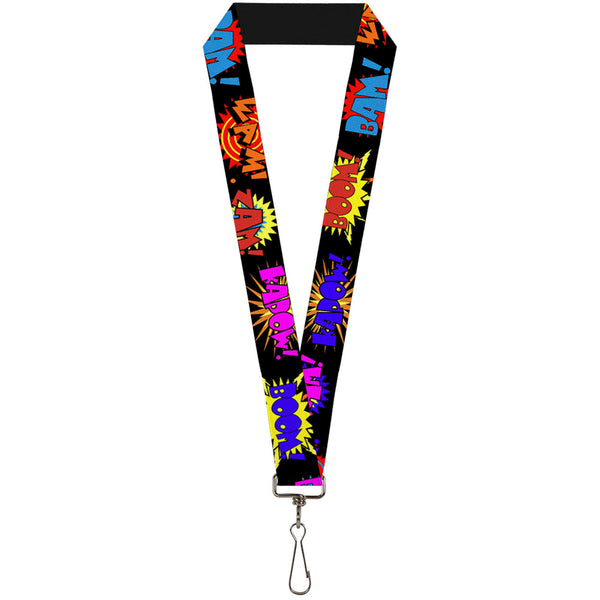 Buckle-Down Lanyard - 1.0" - Sound Effects Black Multi Color