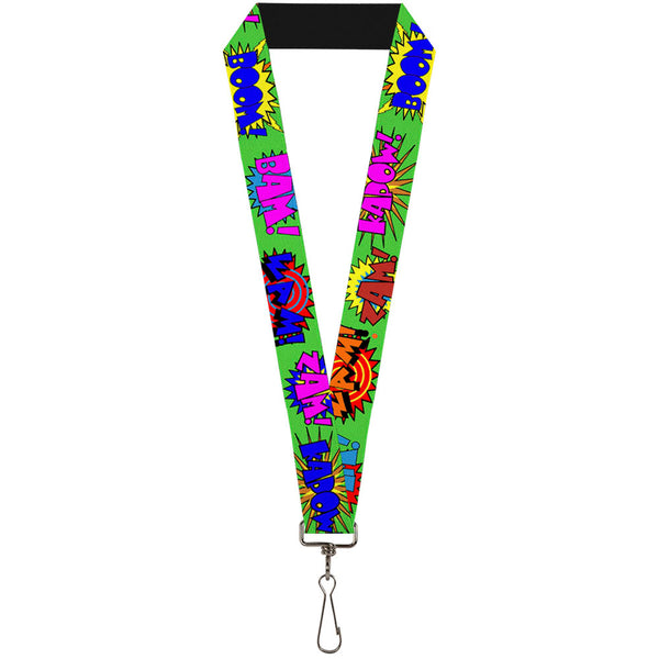 Buckle-Down Lanyard - 1.0" - Sound Effects Green Multi Color