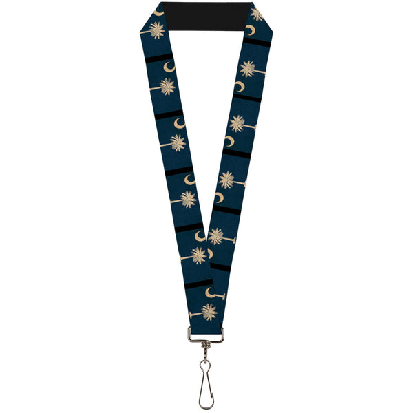 Buckle-Down Lanyard - 1.0" - South Carolina Flag Distressed Black
