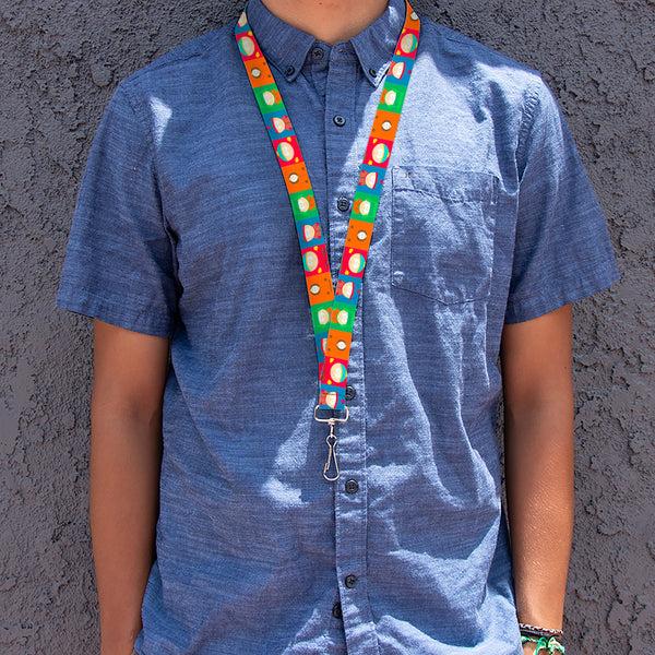 Buckle-Down Lanyard - 1.0" - South Park Boys Pose Blocks Multi Color
