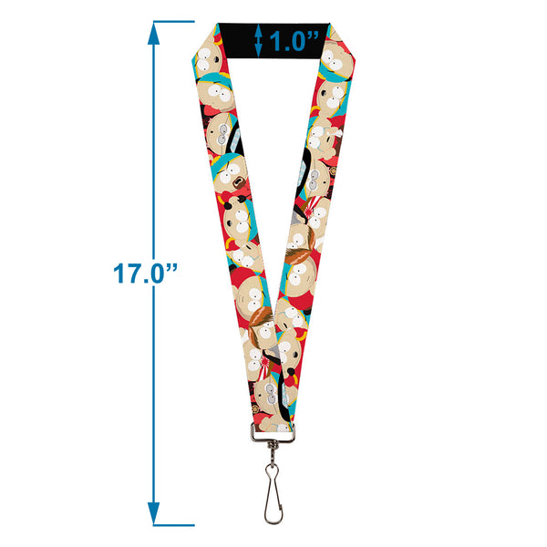Buckle-Down Lanyard - 1.0" - South Park Cartman Expressions Stacked
