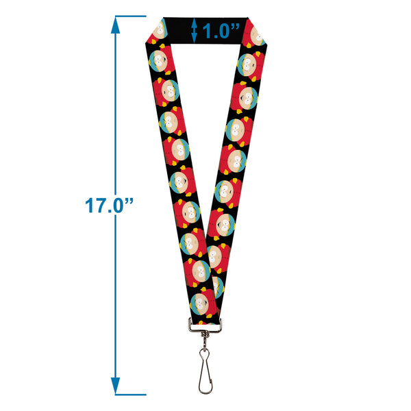 Buckle-Down Lanyard - 1.0" - South Park Cartman Flip Poses Black