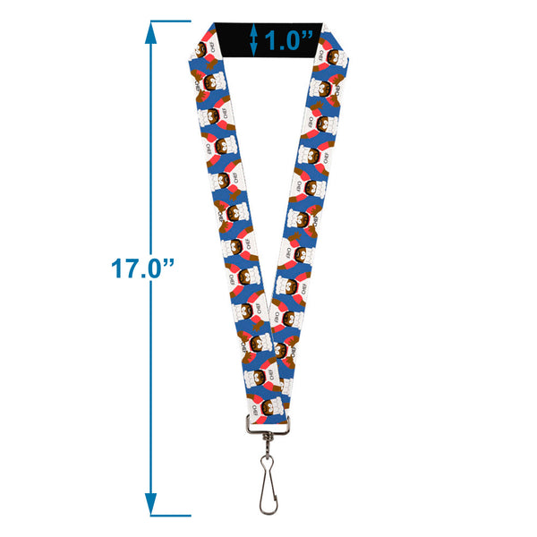 Buckle-Down Lanyard - 1.0" - South Park Chef Pose Flips Blue