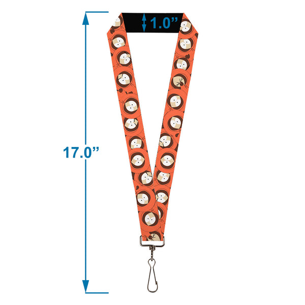 Buckle-Down Lanyard - 1.0" - South Park Kenny Expressions Stacked Orange