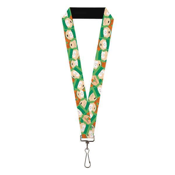 Buckle-Down Lanyard - 1.0" - South Park Kyle Expressions Scattered Green