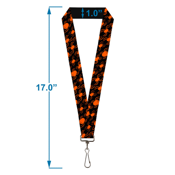 Buckle-Down Lanyard - 1.0" - Spider Silhouettes Black/Orange