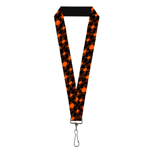 Buckle-Down Lanyard - 1.0" - Spider Silhouettes Black/Orange