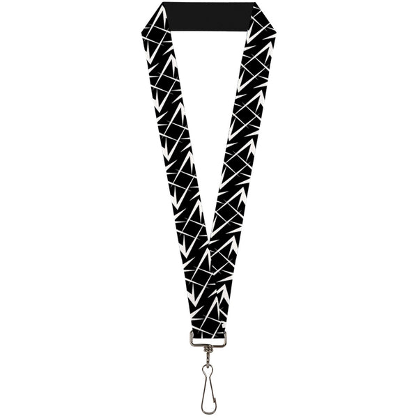 Buckle-Down Lanyard - 1.0" - Spikes Scattered Black White
