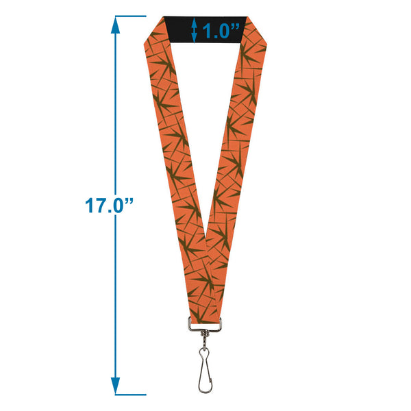 Buckle-Down Lanyard - 1.0" - Spikes Scattered2 Orange Brown