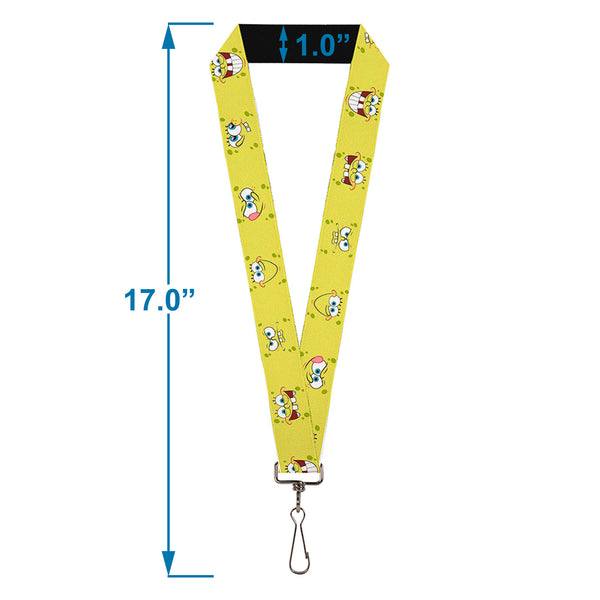 Buckle-Down Lanyard - 1.0" - SpongeBob Expressions Yellow