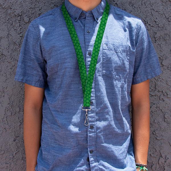 Buckle-Down Lanyard - 1.0" - St Pat's Clovers Scattered Greens