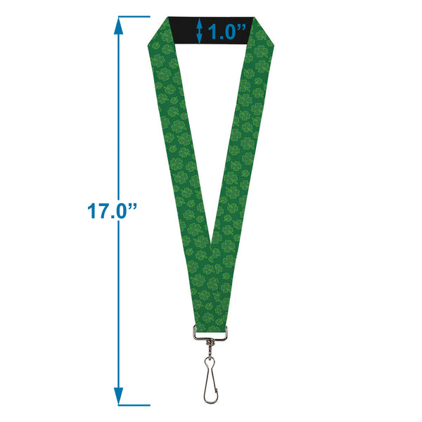 Buckle-Down Lanyard - 1.0" - St Pat's Clovers Scattered Greens