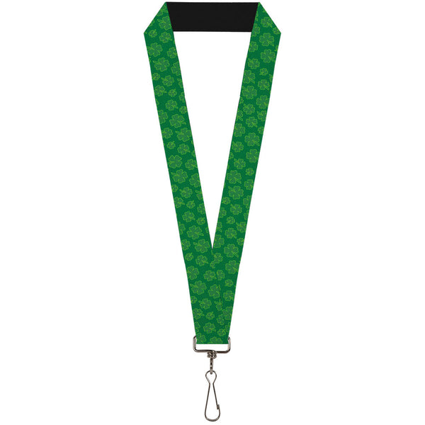 Buckle-Down Lanyard - 1.0" - St Pat's Clovers Scattered Greens