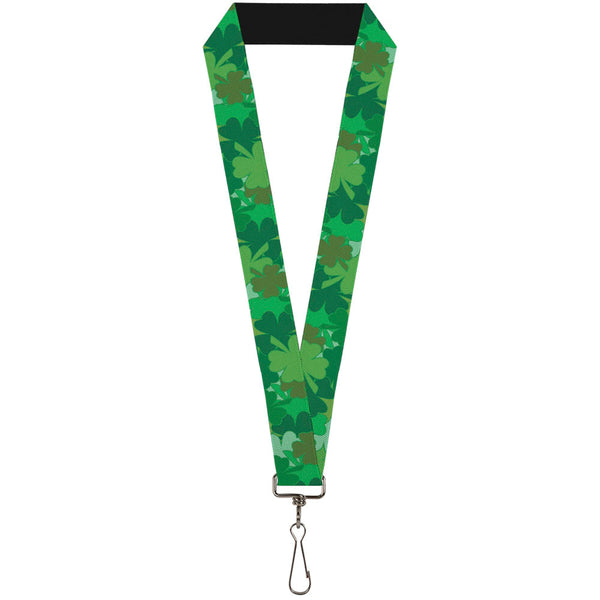 Buckle-Down Lanyard - 1.0" - St Pat's Stacked Shamrocks Greens