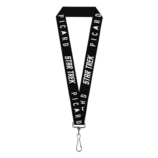 Buckle-Down Lanyard - 1.0" - STAR TREK PICARD Title Logo Black/White