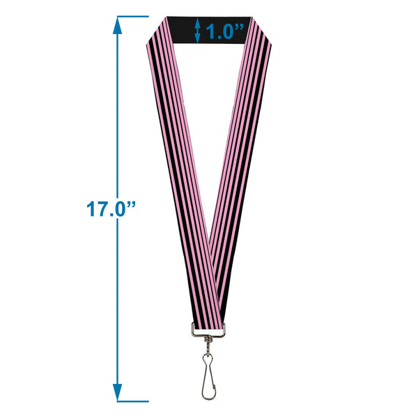 Buckle-Down Lanyard - 1.0" - Stripe Transition Black Pink