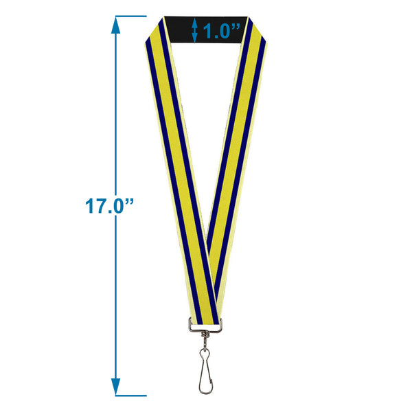 Buckle-Down Lanyard - 1.0" - Stripes Light Yellow Navy Yellow