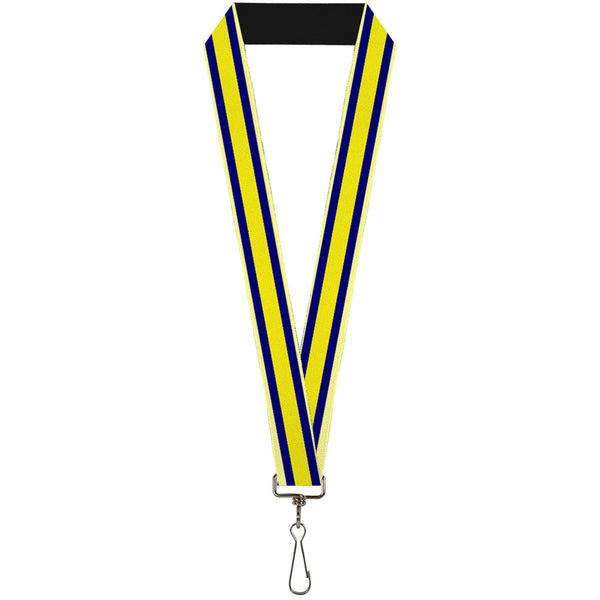 Buckle-Down Lanyard - 1.0" - Stripes Light Yellow Navy Yellow
