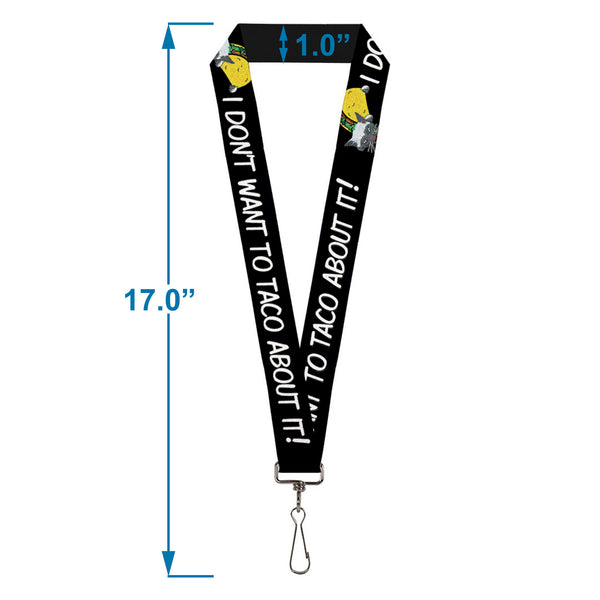 Buckle-Down Lanyard - 1.0" - Taco Cat I DON'T WANT TO TACO 'BOUT IT