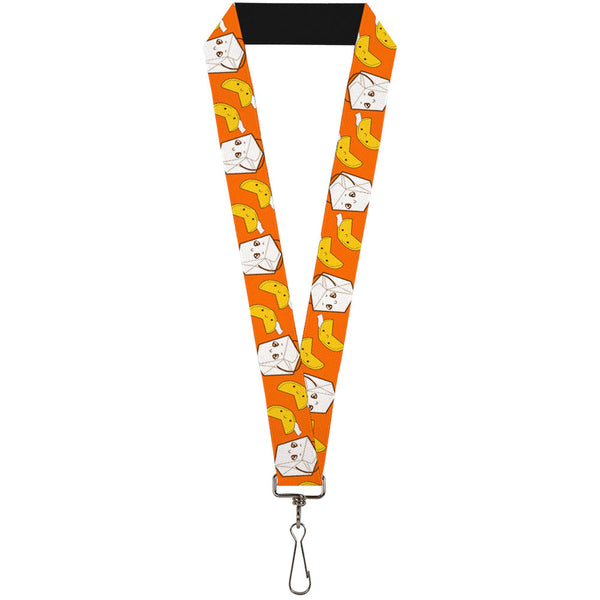 Buckle-Down Lanyard - 1.0" - Take Out Fortune Cookies Orange