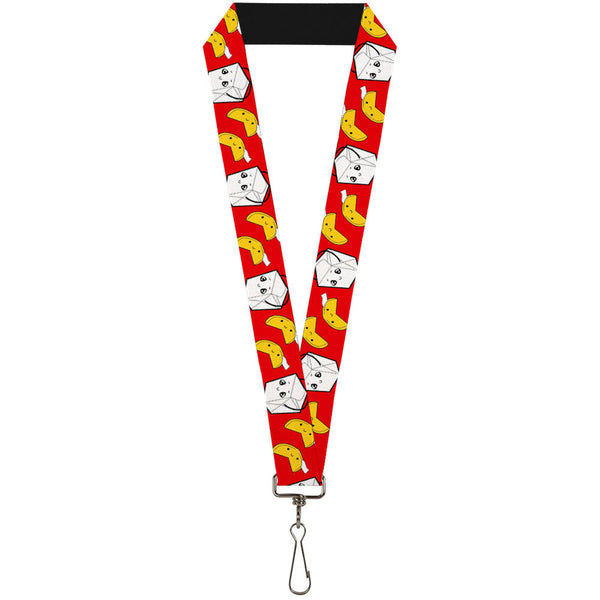 Buckle-Down Lanyard - 1.0" - Take Out Fortune Cookies Red
