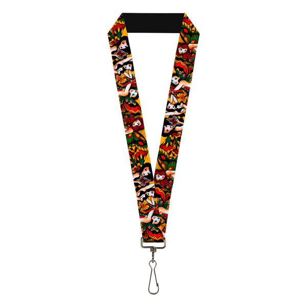 Buckle-Down Lanyard - 1.0" - Tattoo Johnny-Butterfly Girl