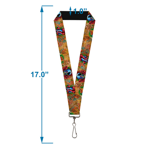 Buckle-Down Lanyard - 1.0" - Tattoo Johnny-Candles & Skulls