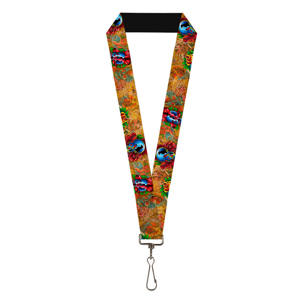 Buckle-Down Lanyard - 1.0" - Tattoo Johnny-Candles & Skulls