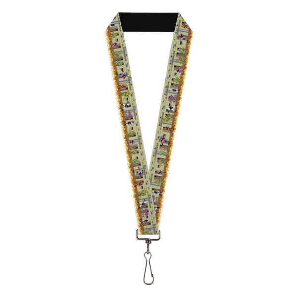 Buckle-Down Lanyard - 1.0" - Teenage Mutant Ninja Turtles Battle Foot Soldiers Ninjas Arcade Scene Tan