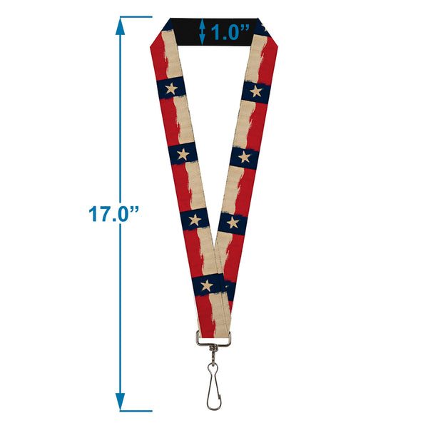 Buckle-Down Lanyard - 1.0" - Texas Flag Distressed Painting