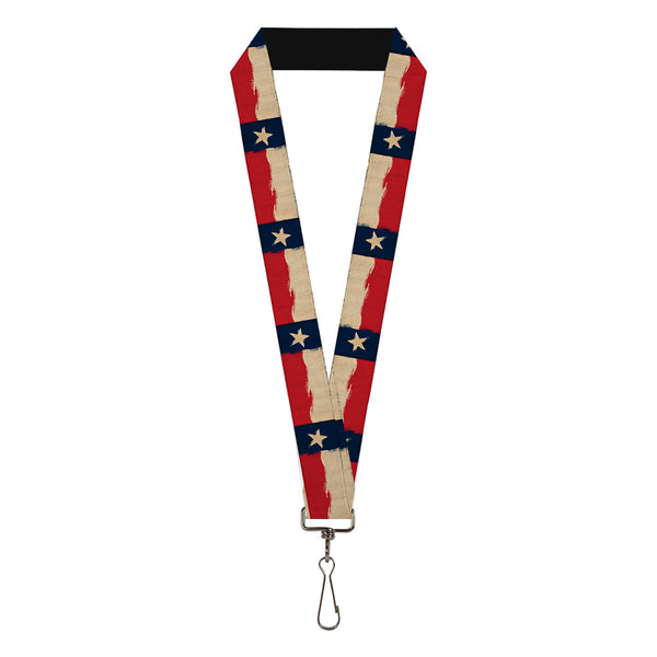 Buckle-Down Lanyard - 1.0" - Texas Flag Distressed Painting