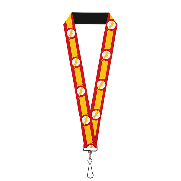 Buckle-Down Lanyard - 1.0" - The Flash Logo7 Stripe Red White Yellow