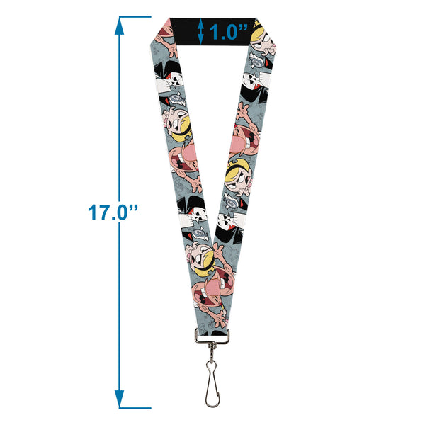Buckle-Down Lanyard - 1.0" - The Grim Adventures Of Billy & Mandy Group Pose Gray