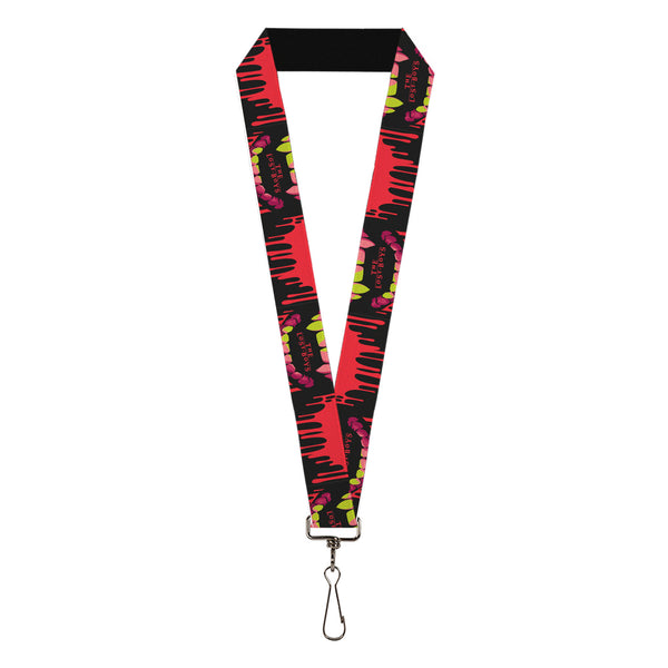 Buckle-Down Lanyard - 1.0" - THE LOST BOYS Teeth Fangs Close-Up Title Logo Black/Reds/Yellows