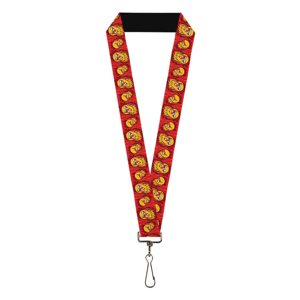 Buckle-Down Lanyard - 1.0" - The Year Without a Santa Claus Heat Miser Face Collage Reds