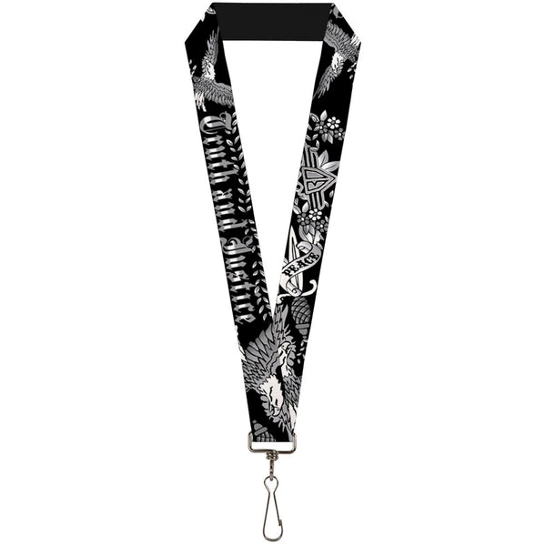 Buckle-Down Lanyard - 1.0" - Truth and Justice Black White
