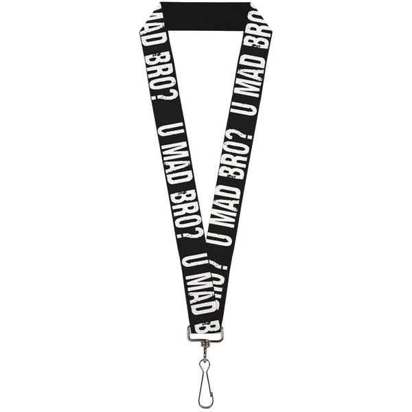 Buckle-Down Lanyard - 1.0" - U MAD BRO? Weathered Black White