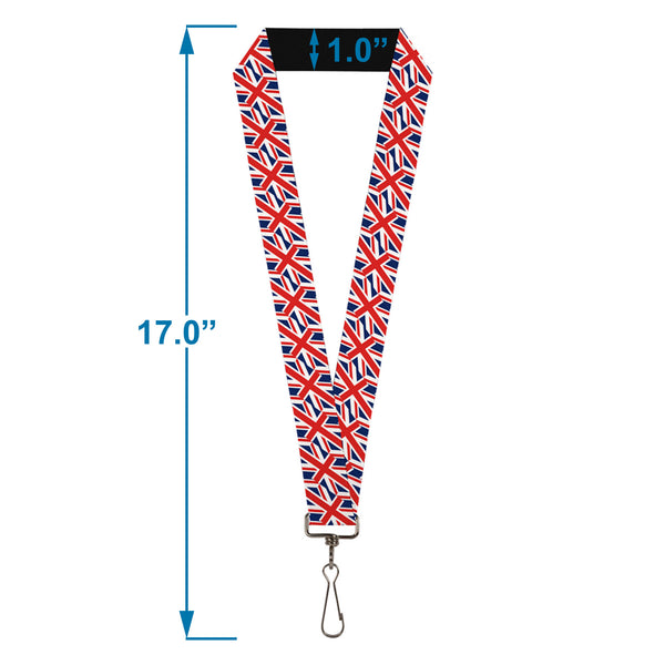 Buckle-Down Lanyard - 1.0" - United Kingdom Flags Diagonal