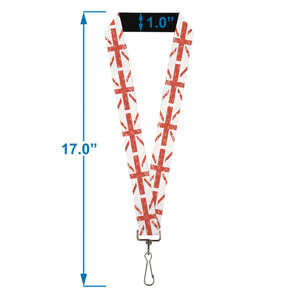 Buckle-Down Lanyard - 1.0" - United Kingdom Flags Weathered
