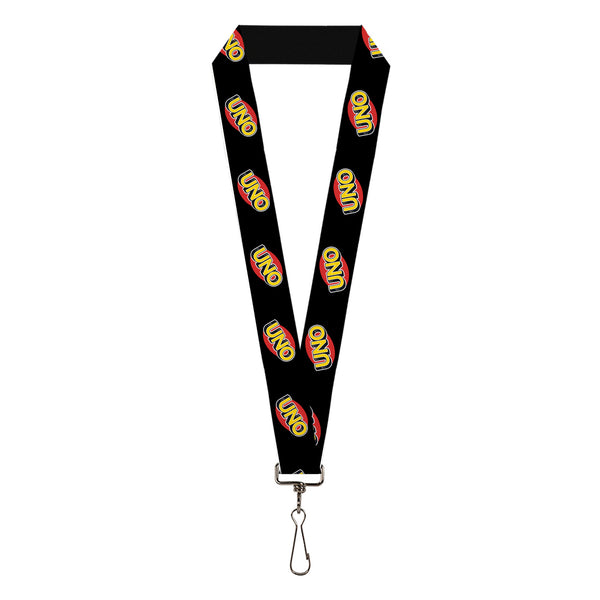 Buckle-Down Lanyard - 1.0" - UNO Game Logo Black/Red/Yellow