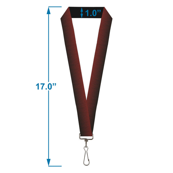 Buckle-Down Lanyard - 1.0" - Vertical Stripes Transition Black Red