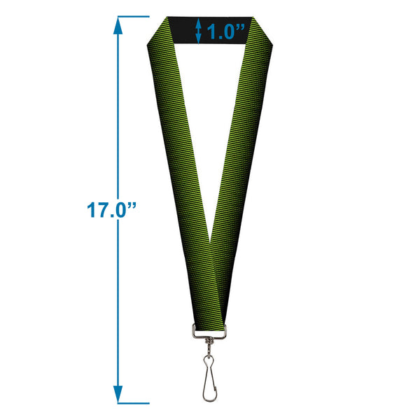 Buckle-Down Lanyard - 1.0" - Vertical Stripes Transition Black Yellow